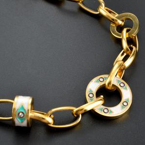 Pulsera Ajustable de Acero Inoxidable con Circonita y Oro de 18k al por Mayor de Turquía - Product Image 4