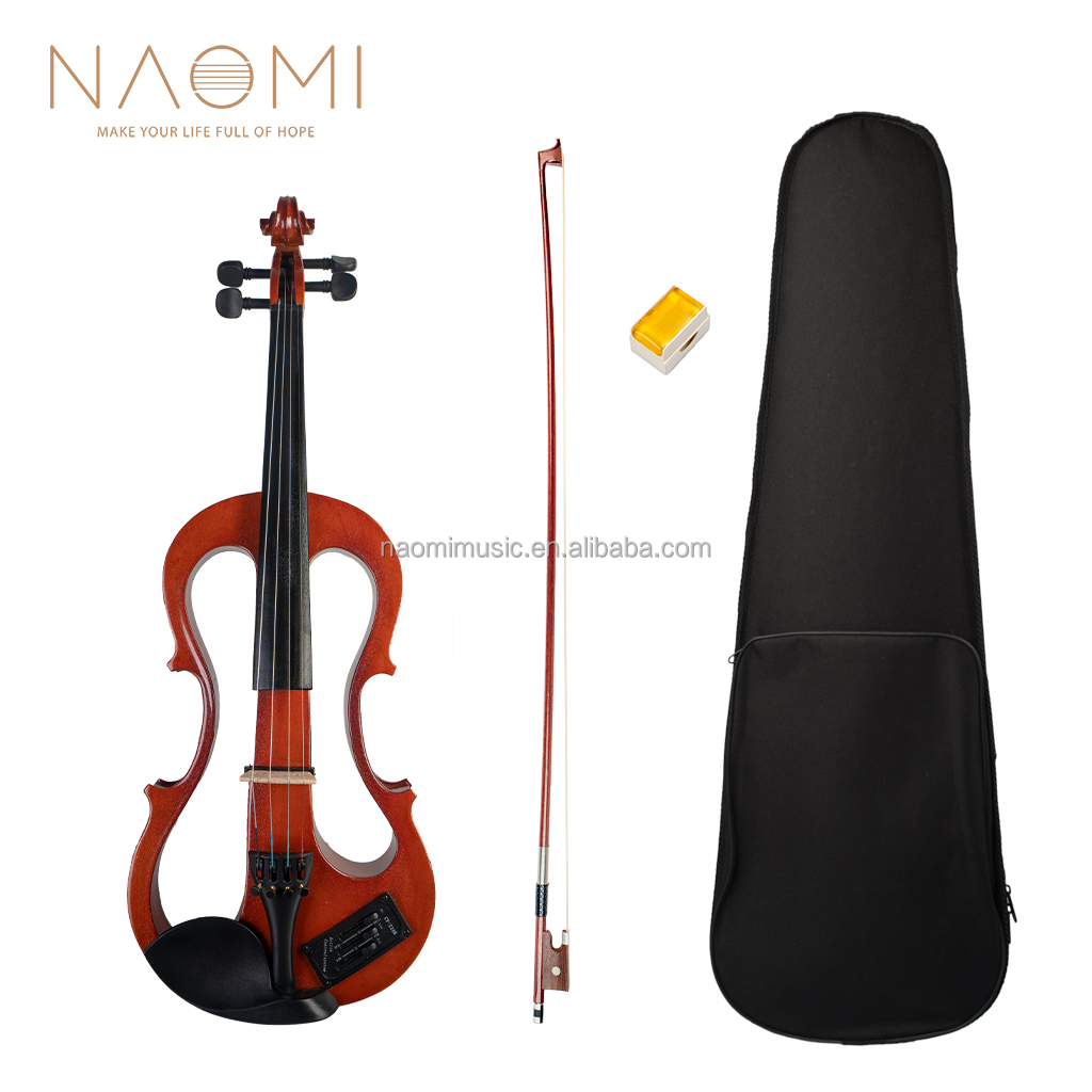 Kit Violon électrique Silencieux 4/4 Complet - Pour Débutants/adultes, En Bois, Avec étui Et Accessoires (Noir)