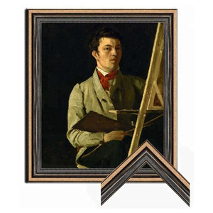 Grand <span class=keywords><strong>cadre</strong></span> <span class=keywords><strong>photo</strong></span> classique en bois noir sculpté, <span class=keywords><strong>50x70</strong></span> - Product Image 2