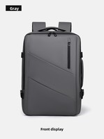 Sac à dos imperméable en PU grande capacité, sac à dos pour ordinateur portable tendance avec capacité extensible pour les voyages d'affaires, les étudiants et les voyages, avec port USB