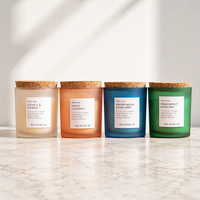Groothandel Moderne Handgegoten Natuurlijke Biologische Geurende Kaarsen 100% Etherische Oliën Glazen Pot Sojawas Papaya Geur Decoratief Cadeau