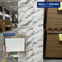 Moderne 1m x 2,4m PVC marmerlook binnenwandbekleding voor douche, PVC douchepaneel voor badkamer, slaapkamer, woonkamer, hotel