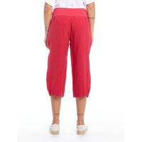 Pantalon décontracté en lin respirant et écologique pour femme, taille plus, coupe ample au genou, taille mi-haute élastique, idéal pour l'été