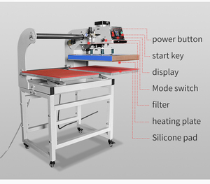 Pneumatic Double Station Transfer Press Semi Automatic Heat Press Machine Sublimation <b>Printer</b> Clothing Labels Custom Printed - Product Image 6
