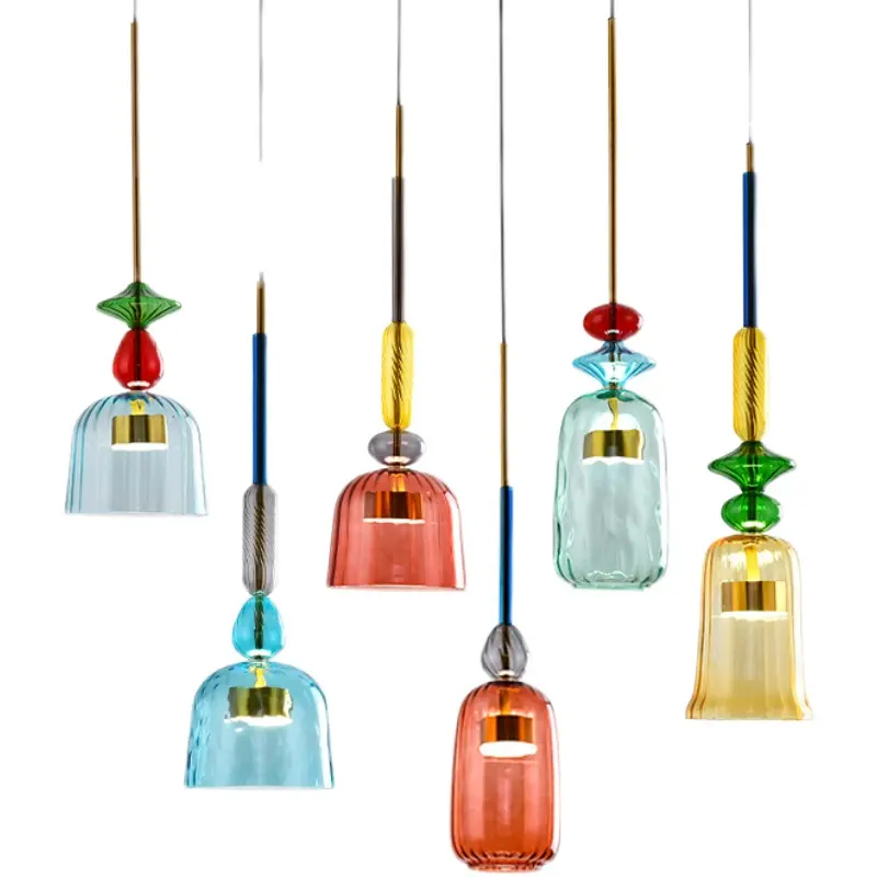 Nordic Design LED Glass Pendant Lights Personality Loft Hanging Lamp Bar Decoration Pendant Lamp Living Room Indoor Lighting