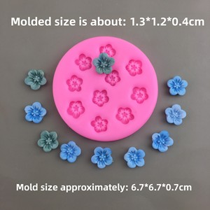 Moules en silicone YS <span class=keywords><strong>Mini</strong></span> Fleurs de cerisier, Moules en silicone Fleurs de pêcher, Petites formes de fleurs pour fondant, gâteaux et chocolat - Product Image 4