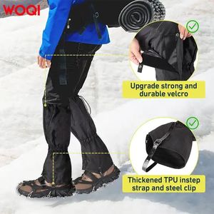 Polainas de senderismo Woqi unisex, impermeables, transpirables, de tela Oxford, protectores de piernas para montañismo, senderismo, camping, deportes en hielo y nieve. - Product Image 3