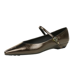 2182-1 zapatos Mary Jane de temperamento francés para mujer, cuña puntiaguda pequeña con tacón bajo, estilo Joker, brisa nocturna para otoño - Product Image 4