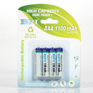 Piles Nickel-hydrure métallique rechargeables <span class=keywords><strong>1.2V</strong></span> <span class=keywords><strong>AAA</strong></span> 1100mAh pour jouets électriques - Product Image 2