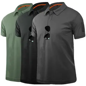 Quick-drying short-sleeved men's sports loose large size summer outdoor stretch lapel tactical short-sleeved polo shirts T-shirt
