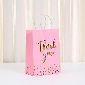 Lámina <span class=keywords><strong>de</strong></span> oro 'Gracias' Género Revelar Bolsa <span class=keywords><strong>de</strong></span> regalo <span class=keywords><strong>de</strong></span> boda Hecho a mano Kraft Cartón Algodón Fiesta Dulces Embalaje Bolsa elegante - Product Image 2