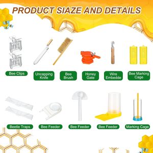 30 Pcs Grapefruit Brand Beekeeping Starter Kit All-in-One Jacket Beehive Equipment Bee Smoker Beekeeper Supplies Wood Plastic - Product Image 4