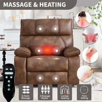Loveliving Electric Lifting Riser Recliner Sofa Télécommande Massage Chauffage 180 ° Chaise inclinable pour Home Cinéma