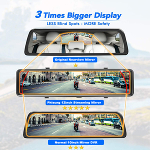 Cámara de salpicadero con GPS para coche, espejo retrovisor con Android 8,1, 2G + 32G, 12 pulgadas, 4G, Dual, 1080P, Dvr, ADAS, Super Night - Product Image 5