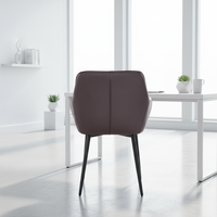 Usine en gros chaise de salle à manger en cuir moderne avec cadre en métal de fer solide pour la cuisine