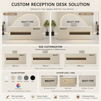 Comptoir de réception moderne personnalisé pour salon de beauté, clinique, bureau, avec éclairage LED