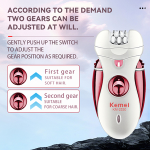 Épilateur électrique portable Kemei KM-2530 à 4 têtes, rasoir intelligent, lumière, sans douleur, pour les pieds, certifié CE, vente en gros - Product Image 2