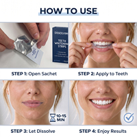 Bandes blanchissantes pour les dents à dissolution rapide, sans PAP, sans danger pour l'émail, zéro sensibilité, douces, non toxiques, à l'hydroxyapatite, sans pellicules