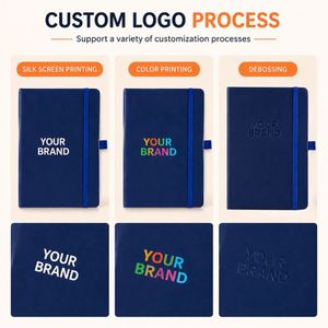 Carnet en cuir PU A5 personnalisé avec bande élastique, carnet en cuir PU avec logo - Product Image 3