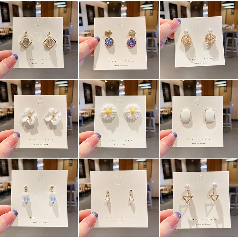 Boucles d'oreilles rétro avec des perles exagérés pour femmes, boucles d'oreilles féeriques blanches, de style sud-coréen, tendance, 925