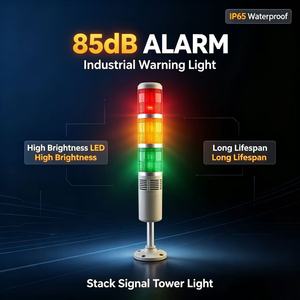 Industrial LED Warning Light 3 Color Tower Signal <b>Alarm</b> Lamp 85dB Buzzer for Crane Factory Automation - Product Image 1