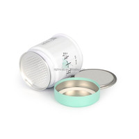Vente en gros Petite boîte ronde en métal pour thé Matcha en fer blanc Boîtes de poudre de Matcha vert foncé Boîte personnalisée avec joint