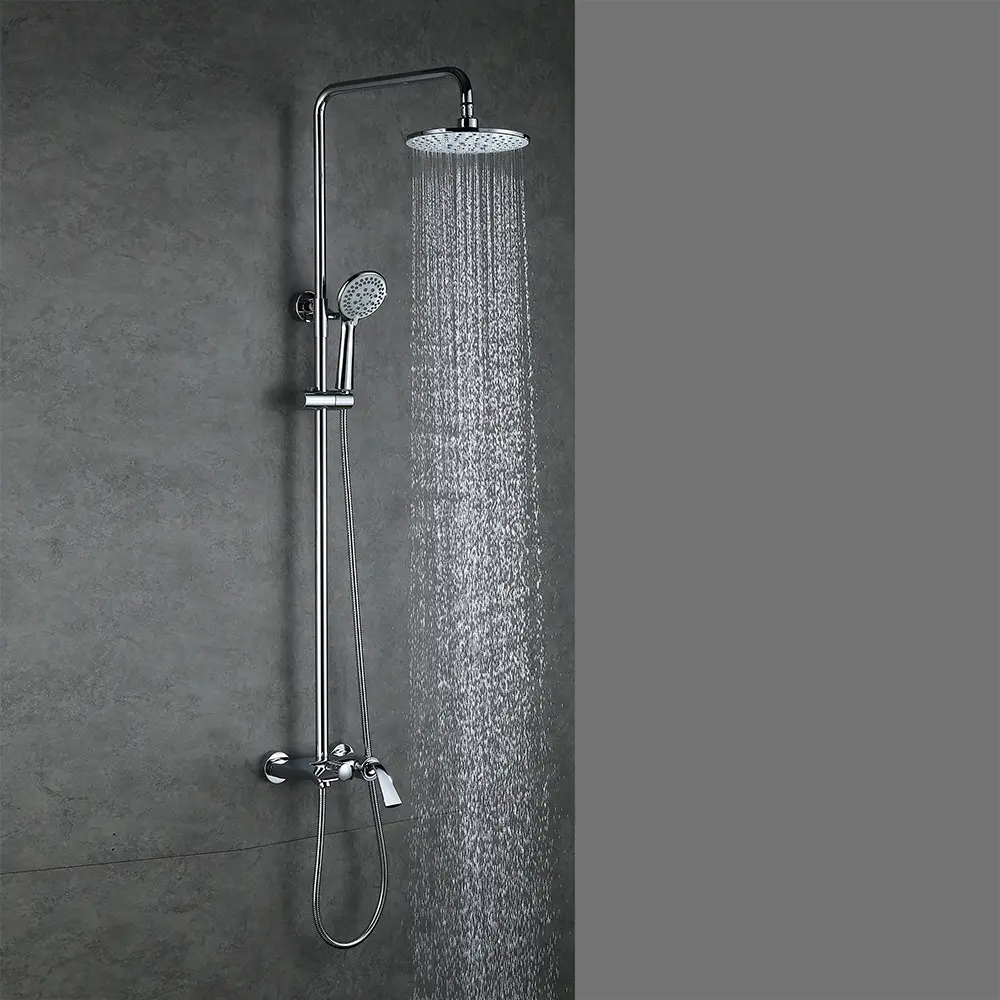 Wall Mount Rainfall Shower Set Chrome Bathroom Faucet Set Rain Faucet Brass Bath And Shower Fixtures Mixers Tap With Hand Shower