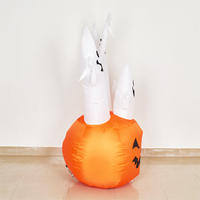 Promotion : Décoration gonflable d'Halloween de 1,5 m avec citrouille et fantômes, décorations gonflables d'Halloween éclairées pour la maison avec lumières LED