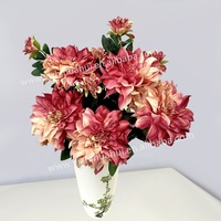 Pabrik langsung menjual bunga buatan bunga dahlia dengan berbagai warna untuk pilihan