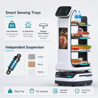 Robot de livraison autonome grand écran 40kg charge utile Navigation laser Charge automatique pour restaurants hôtels cafés restauration rapide