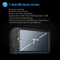 Suministro directo de fábrica 7 pulgadas 2DIN Car Stereo Video DVD Radio Player con BT Mirror Link Control remoto USB