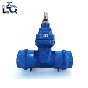 Задвижка с гибким уплотнением DI, задвижка GGG50 с раструбным соединением, с ручным управлением, для подземных ПВХ труб. - Product Image 1