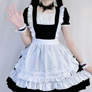Costume de demoiselle d'honneur noir, robe de jeu de rôle Lolita classique et mignonne, en polyester, printemps 2025 - Product Image 1