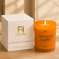 Bougie parfumée de luxe, ensemble de bougies parfumées haut de gamme et coffret cadeau de bougies |   Bougie parfumée en verre à la cire de soja pour cadeaux élégants