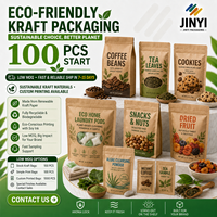 Brown Recycle Custom Printed Ziplock Pouch Packing Kraft Paper Bags for Tea Coffee Nuts Food Bag With Window
