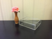 Boîte de rangement en acrylique transparente personnalisée avec couvercle, organisateur de bureau multi-compartiments, boîte de présentation pour sachets de thé, cosmétiques