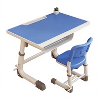 Fournisseur mondial de suites éducatives de bureau de grande taille de qualité commerciale avec table d'étude et ensemble de chaises pour étudiants à levage manuel