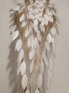 Novance Y5514 Abito da Sera Glamour con Paillettes Bianche, Senza Maniche, con Spacco Alto, <span class=keywords><strong>Vestito</strong></span> da Cerimonia per Donne - Product Image 6