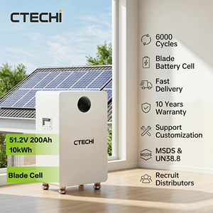 Batterie lithium-ion CTECHI 10 kVA 10 kW 10 kWh 51,2 V 200 Ah, batteries solaires lithium 48 V, système de stockage d'énergie solaire au lithium - Product Image 1