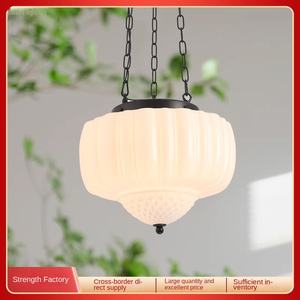 Français rétro vieux Shanghai Style verre <span class=keywords><strong>plafonnier</strong></span> Zhongshan maison <span class=keywords><strong>lustre</strong></span> pour chambre étude Restaurant crème Style moyen - Product Image 2