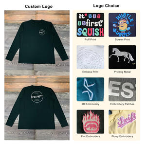 Impresión de pantalla personalizada a granel de alta elasticidad 95% Spandex 5% Spandex de ajuste Regular deportivo ecológico transpirable camisa de entrenamiento larga para hombres - Product Image 2