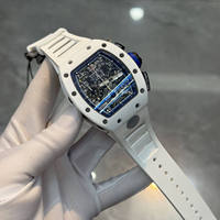Montre chronographe Flyback en céramique blanche de haute qualité RM11-02 pour homme, montre mécanique sportive squelette de luxe