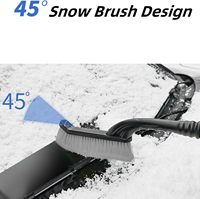 Brosse à neige et grattoir à glace 2 en 1 pour voiture, poils doux, éliminateur de neige pour pare-brise avec poignée en mousse antidérapante pour le déneigement automobile en hiver