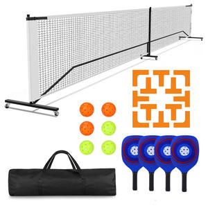 Juego de red de pickleball con palas, pelotas y bolsa de transporte, equipo de entrenamiento portátil para exteriores, 12 piezas - Product Image 1