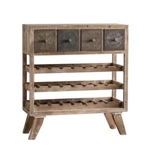 Meuble de rangement rectangulaire en bois massif vieilli, fait main, pour salon, idéal pour les fêtes - Product Image 5
