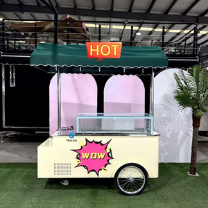 Dondurucu ekranlı açık hava etkinliği dondurma arabası | Gölgelik ile Gelato servis arabası - Product Image 6