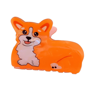 Fermacapelli Zi Corgi Dog Hair Clip 8,5 cm, design arancione a forma di cartone animato, per donne e ragazze - Product Image 2