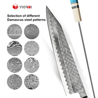 Couteau de cuisine japonais artisanal de luxe 260 mm en acier SKD11, couteau Kiritsuke avec manche en résine d'ivoire et turquoise bleue