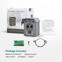 Ultraschall Innen/Außen Wasserdichtes IPX5 Kunststoff Bellkontrollgerät Hunde-Antibellgerät 9V Batterie 50ft Reichweite 25kHz CE