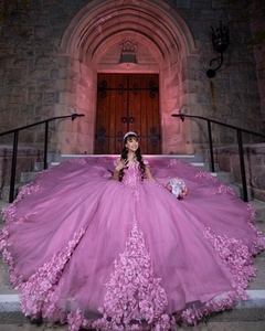 Gaun Quinceanera Mumuleo Warna Pink Model Off-Shoulder Dengan Korset Rosa Vestido de XV - Product Image 1